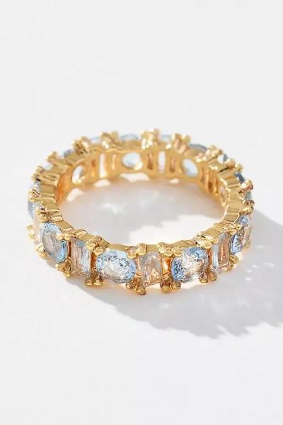 By Anthropologie Crystal Stone Stacking Ring In Blue