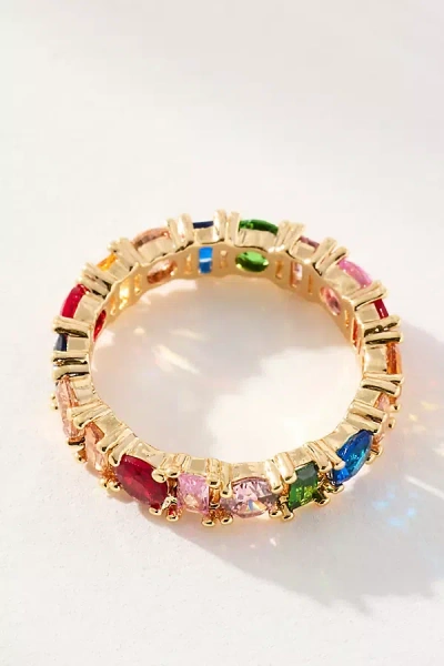 By Anthropologie Crystal Stone Stacking Ring In Gold