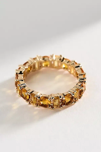 By Anthropologie Crystal Stone Stacking Ring In Gold