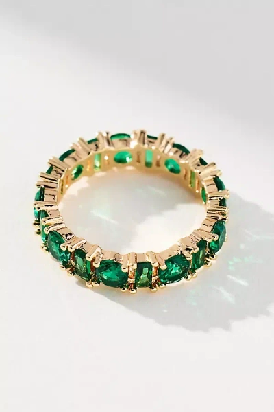 By Anthropologie Crystal Stone Stacking Ring In Green
