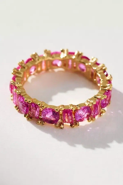 By Anthropologie Crystal Stone Stacking Ring In Pink