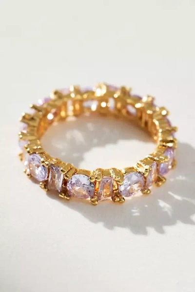 By Anthropologie Crystal Stone Stacking Ring In Purple