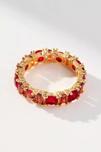 By Anthropologie Crystal Stone Stacking Ring In Red