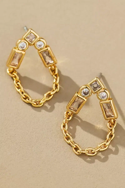 By Anthropologie Crystal Teardrop Drippy Post Earrings In Gold
