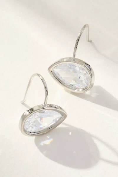 By Anthropologie Crystal Teardrop Earrings In Silver