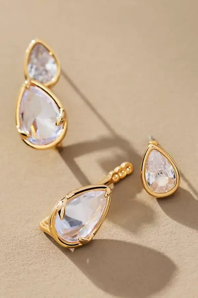 By Anthropologie Crystal Teardrop Earrings In Transparent