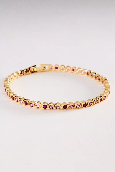 By Anthropologie Crystal Tennis Bracelet In Burgundy