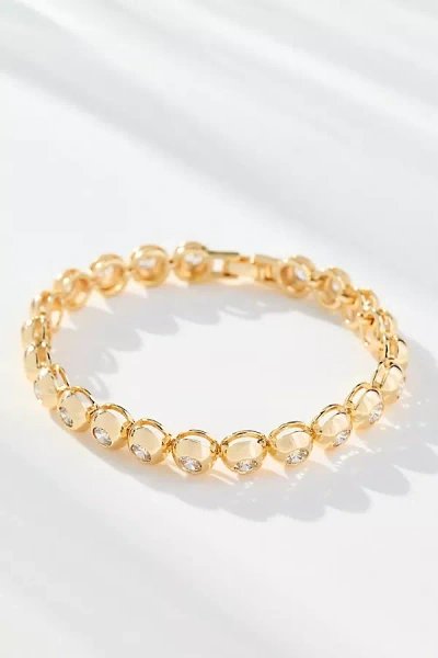 By Anthropologie Crystal Tennis Bracelet In Gold