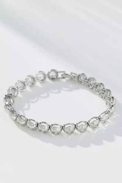 By Anthropologie Crystal Tennis Bracelet In Silver