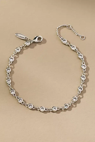 By Anthropologie Crystal Tennis Bracelet In Silver