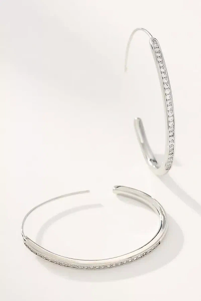 By Anthropologie Crystal Threaded Hoop Earrings