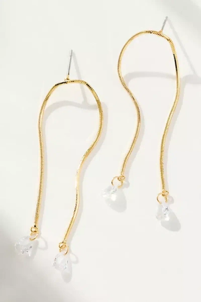 By Anthropologie Crystal Threader Post Earrings In Gold