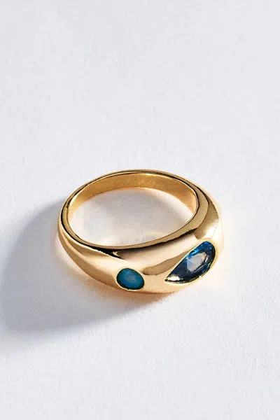 By Anthropologie Crystal Triad Ring In Gold