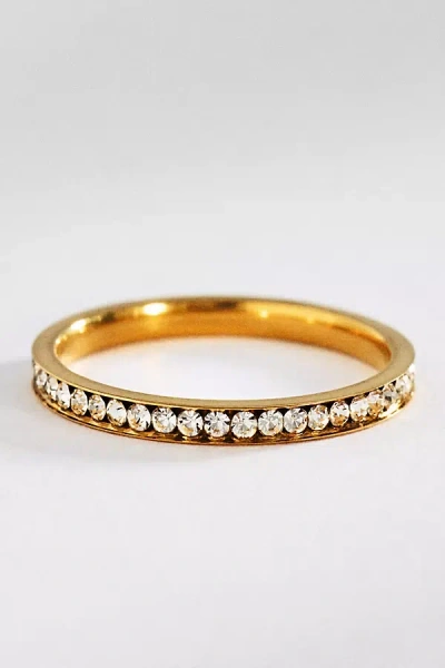 By Anthropologie Crystal Water-resistant Ring In Gold