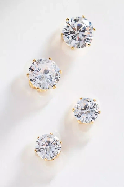 By Anthropologie Cubic Zirconia Earbud Charms, Set Of 2 In Gold