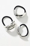 By Anthropologie Cuff Hair Ties, Set Of 3 In Silver