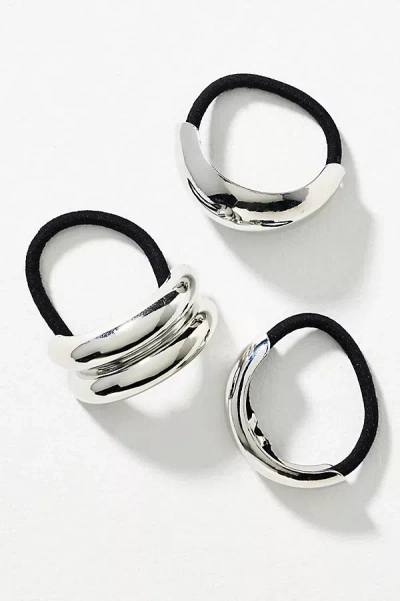 By Anthropologie Cuff Hair Ties, Set Of 3 In Silver
