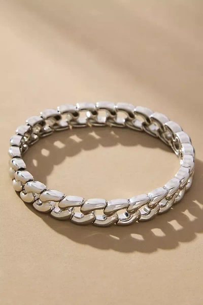 By Anthropologie Curb Link Stretch Bracelet In Silver