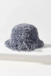 By Anthropologie Curly Sherpa Fleece Bucket Hat In Blue