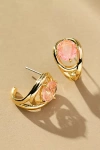 By Anthropologie Curve Stone Huggie Hoop Earrings