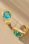 By Anthropologie Curve Stone Huggie Hoop Earrings