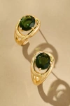 By Anthropologie Curve Stone Huggie Hoop Earrings In Green
