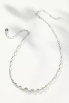 By Anthropologie Curved Bar Crystal Necklace In Metallic