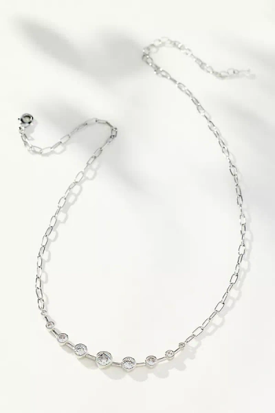 By Anthropologie Curved Bar Crystal Necklace In Metallic