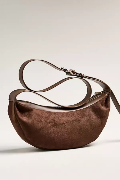 By Anthropologie Curved Buckle Sling Bag In Brown
