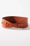 By Anthropologie Curved Corset Waist Belt In Brown