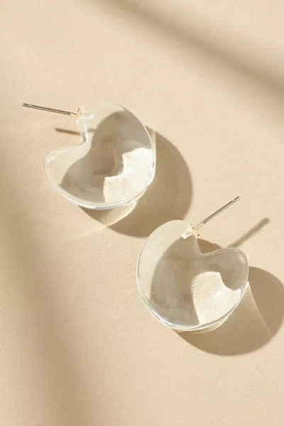 By Anthropologie Curved Lucite Earrings In Clear