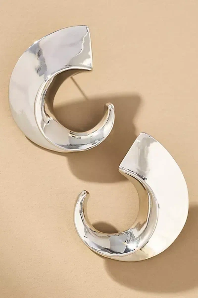 By Anthropologie Curved Metal Post Earrings In Silver