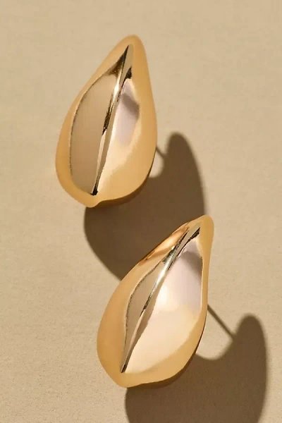 By Anthropologie Curved Teardrop Earrings In Gold