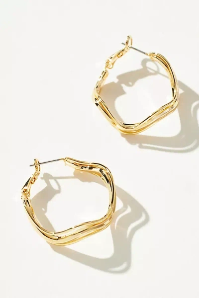 By Anthropologie Curvy Hoop Earrings In Gold