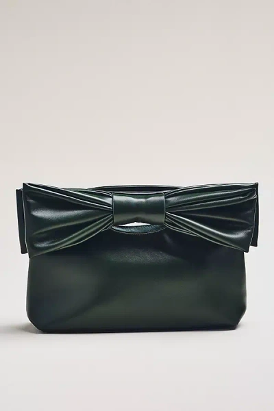 By Anthropologie Cutout Handle Bow Clutch In Green