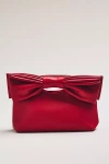 By Anthropologie Cutout Handle Bow Clutch In Red