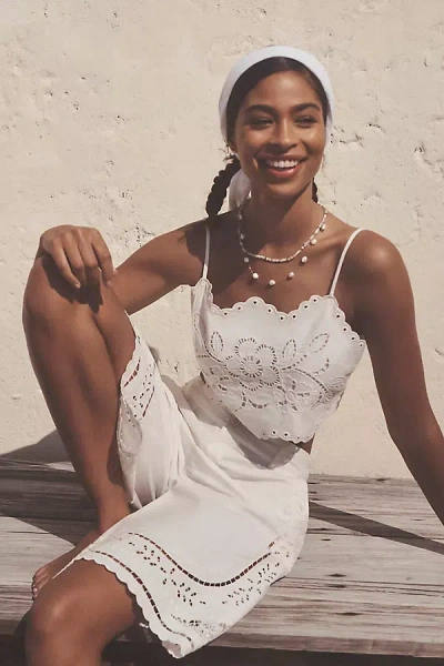 By Anthropologie Cutwork Bermuda Shorts In White
