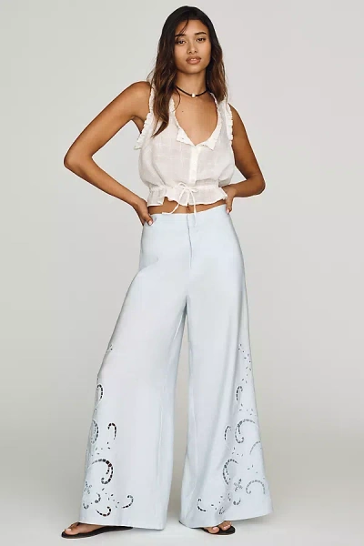 By Anthropologie Cutwork Palazzo Pants In Blue