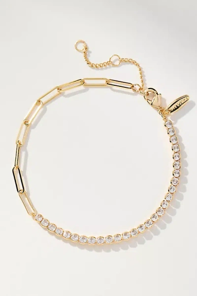 By Anthropologie Dainty Colorful Crystal Bracelet In Gold