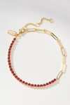 By Anthropologie Dainty Colorful Crystal Bracelet In Gold