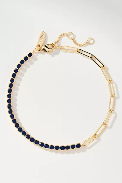 By Anthropologie Dainty Colorful Crystal Bracelet In Gold