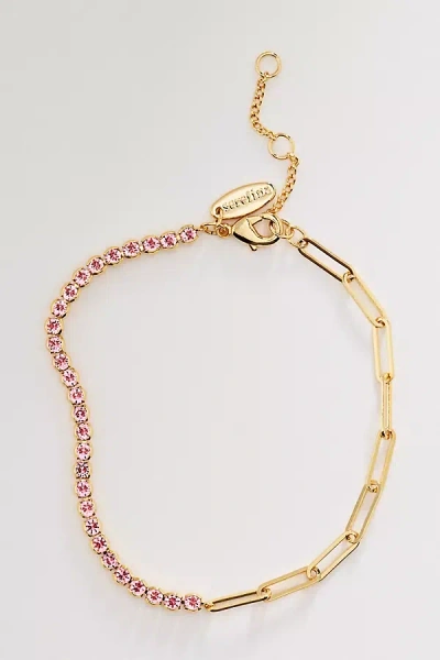 By Anthropologie Dainty Colorful Crystal Bracelet In Pink