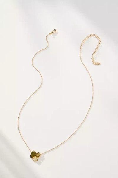 By Anthropologie Dainty Crystal Cluster Necklace In Green