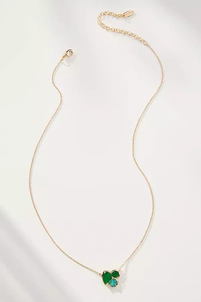 By Anthropologie Dainty Crystal Cluster Necklace In Green