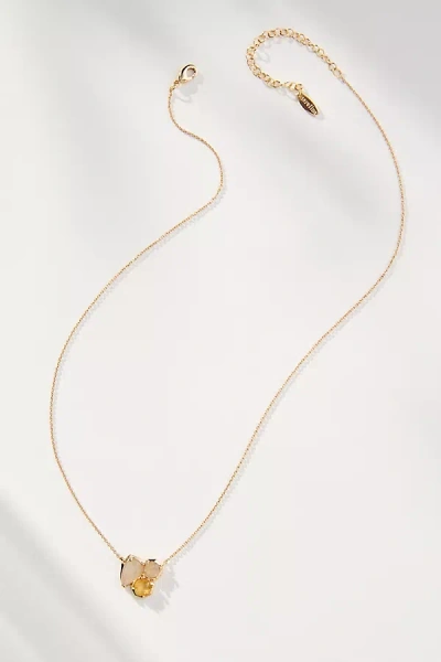 By Anthropologie Dainty Crystal Cluster Necklace In Yellow