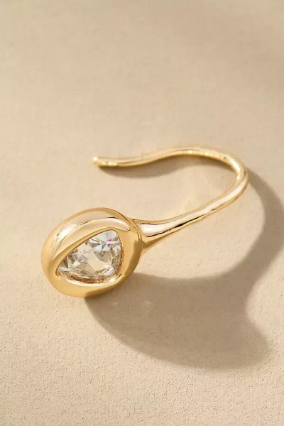 By Anthropologie Dainty Crystal Fishhook Earrings In Gold