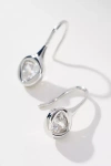 By Anthropologie Dainty Crystal Fishhook Earrings In Silver