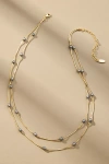 By Anthropologie Dainty Pearl Layered Necklace In Grey