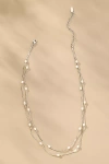 By Anthropologie Dainty Pearl Layered Necklace In Silver