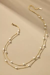 By Anthropologie Dainty Pearl Layered Necklace In White